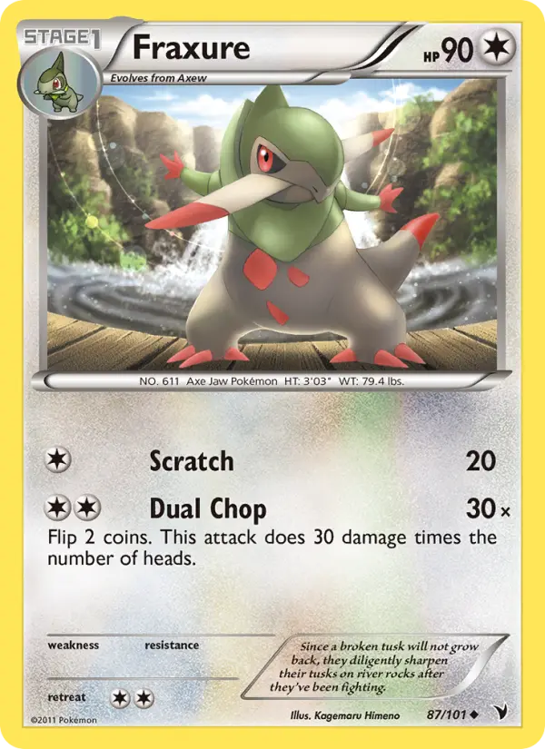 Fraxure, Pokémon card