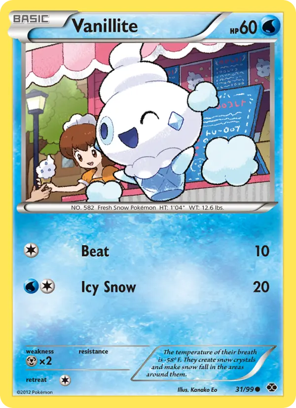 Vanillite, Pokémon card