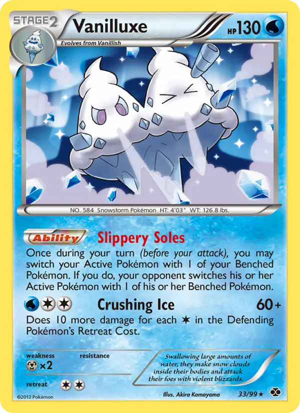 Vanilluxe, Pokémon card
