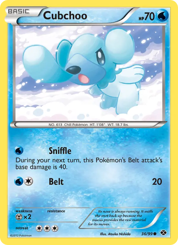 Cubchoo, Pokémon card