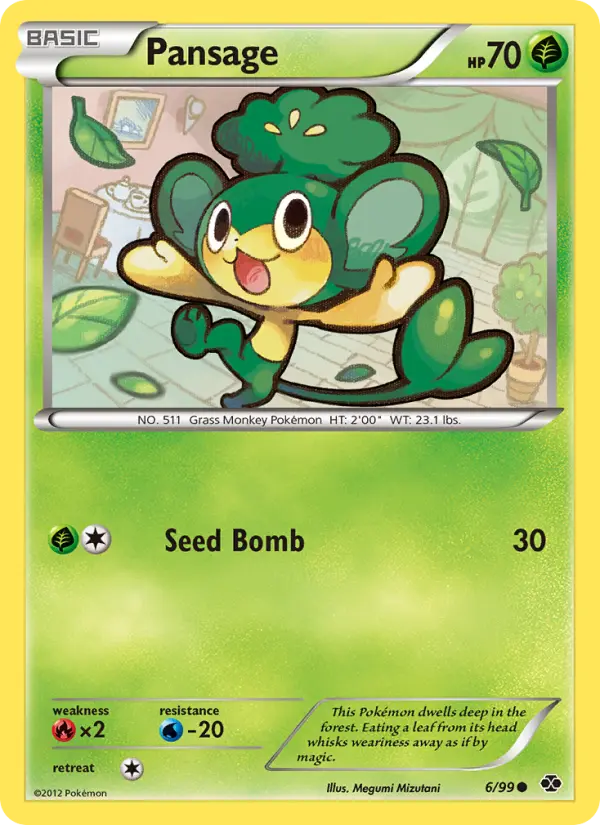 Pansage, Pokémon card