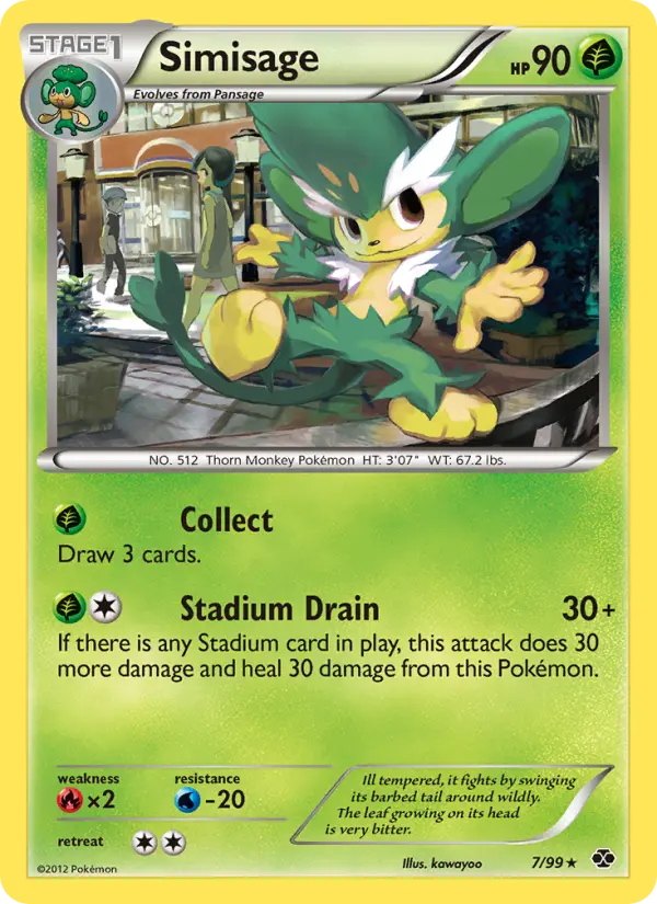 Simisage, Pokémon card