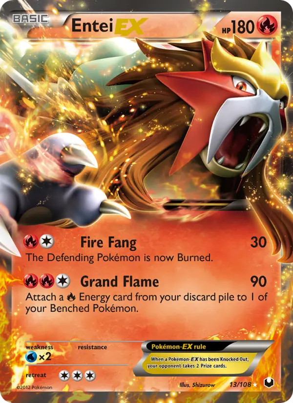 Entei-EX, Pokémon card