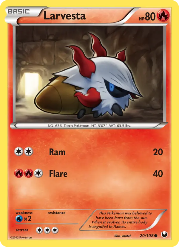 Larvesta, Pokémon card