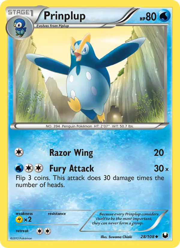 Prinplup, Pokémon card