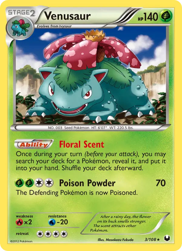 Venusaur, Pokémon card