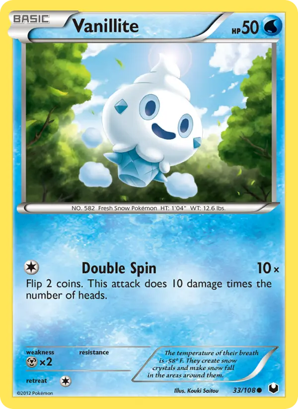Vanillite, Pokémon card