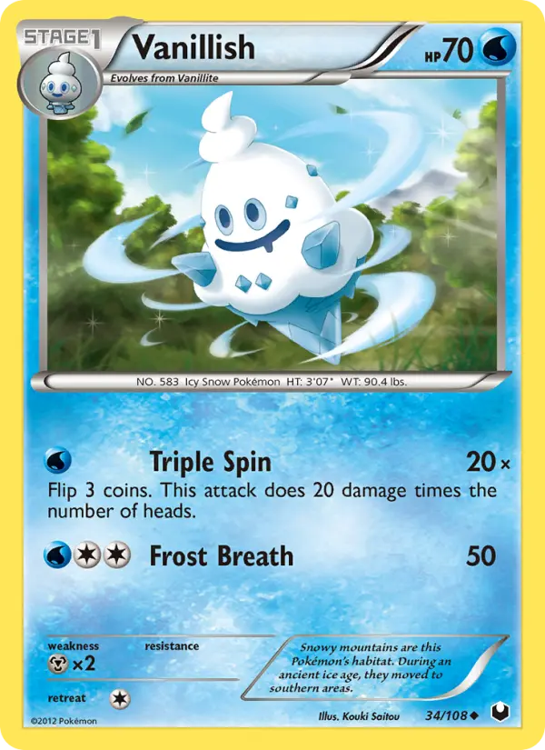 Vanillish, Pokémon card