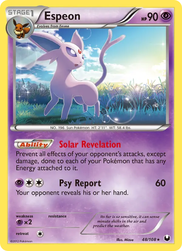 Espeon, Pokémon card