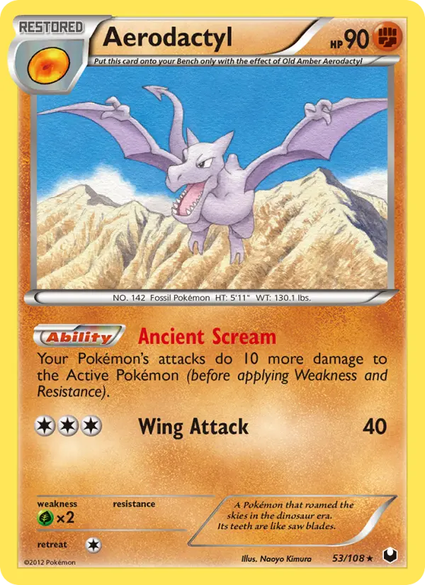 Aerodactyl, Pokémon card