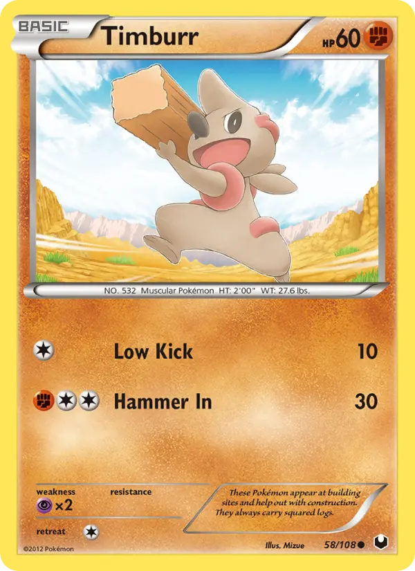 Timburr, Pokémon card