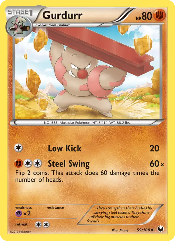 Gurdurr, Pokémon card