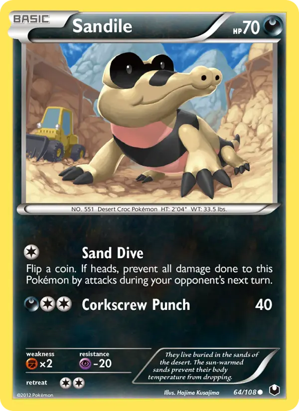Sandile, Pokémon card