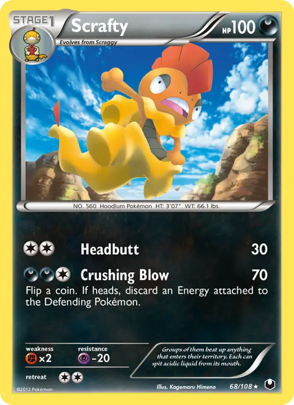 Scrafty, Pokémon card