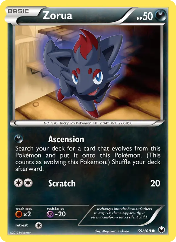 Zorua, Pokémon card