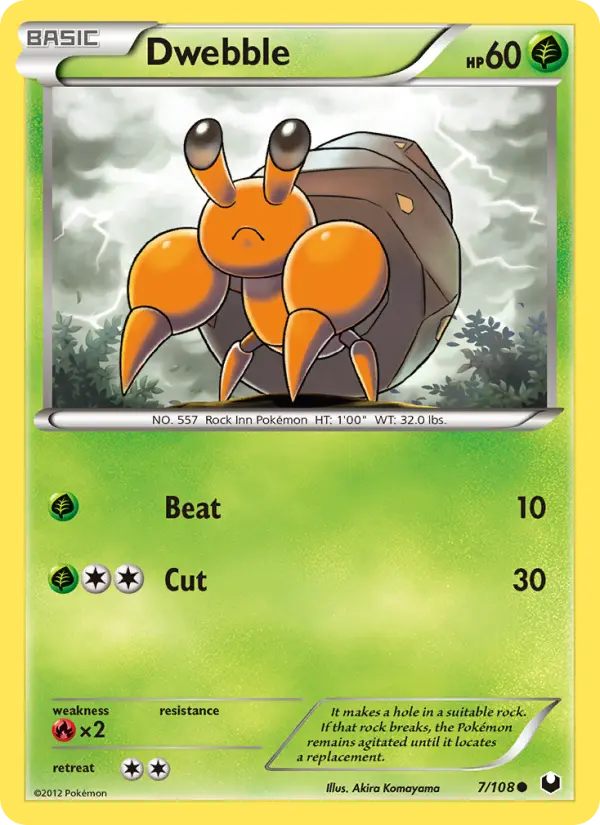 Dwebble, Pokémon card