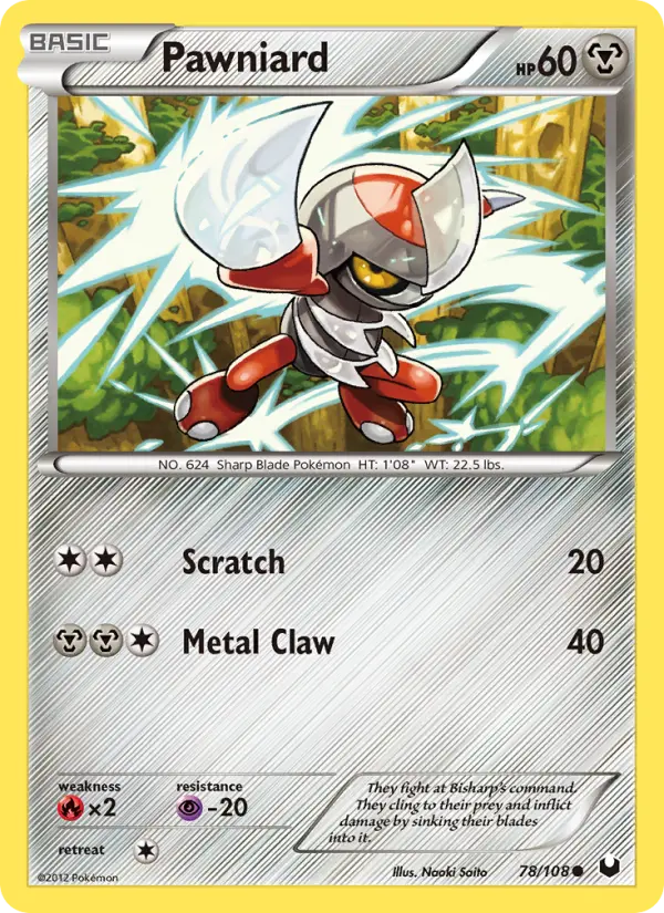Pawniard, Pokémon card
