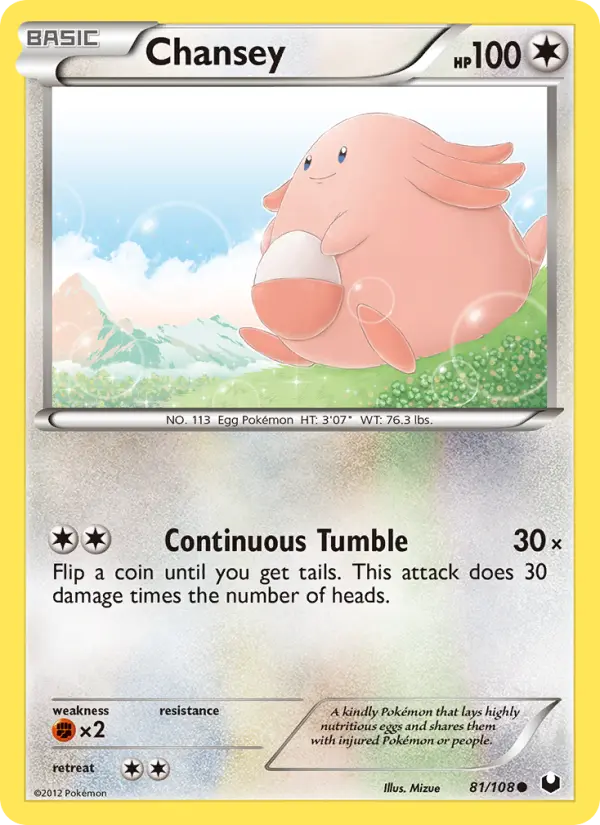 Chansey, Pokémon card