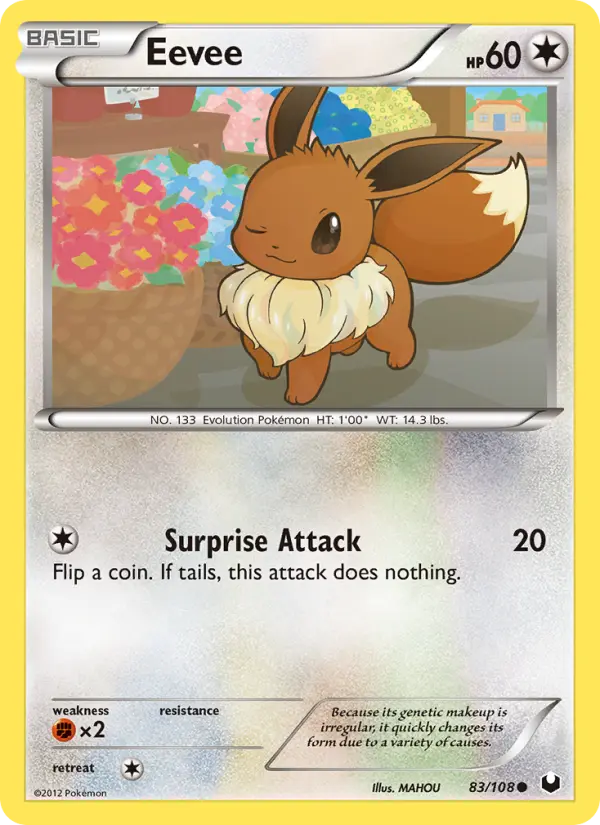 Eevee, Pokémon card