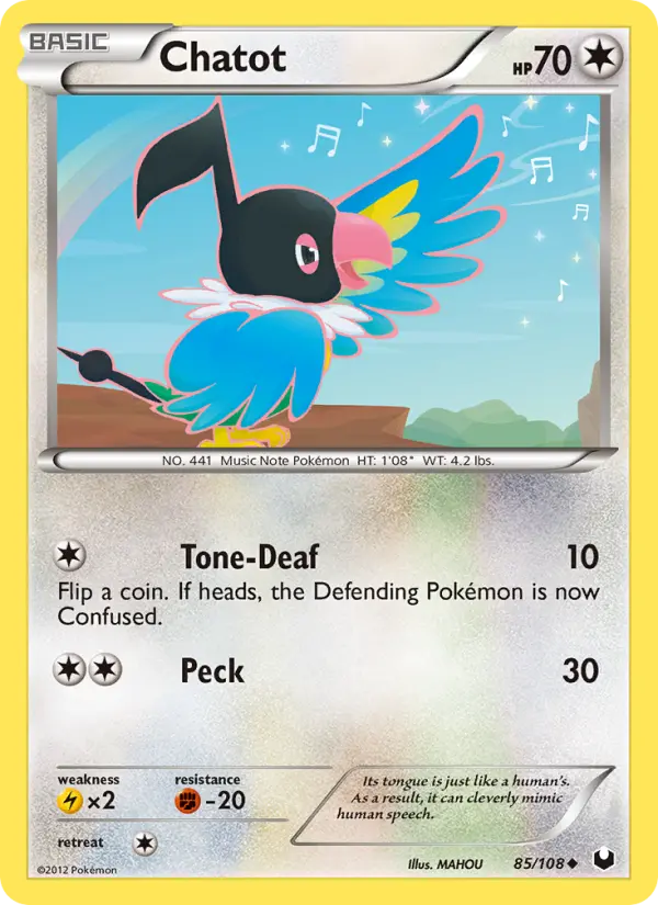 Chatot, Pokémon card