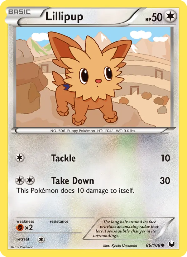 Lillipup, Pokémon card