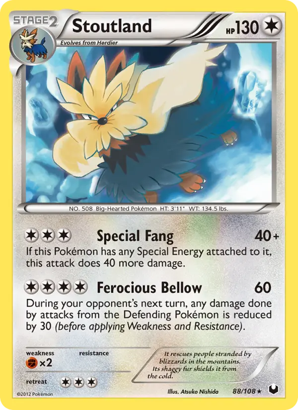 Stoutland, Pokémon card
