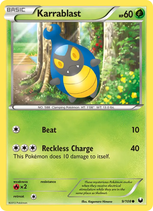 Karrablast, Pokémon card