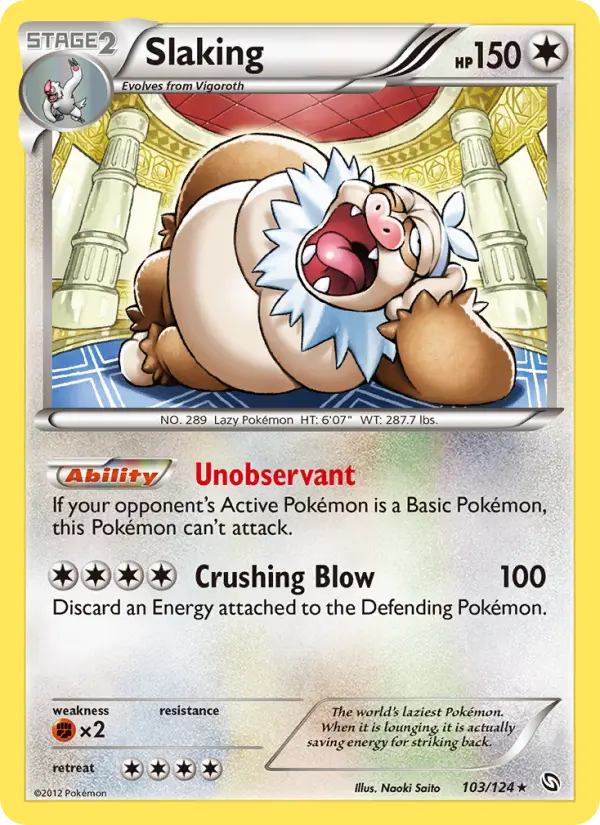 Slaking, Pokémon card