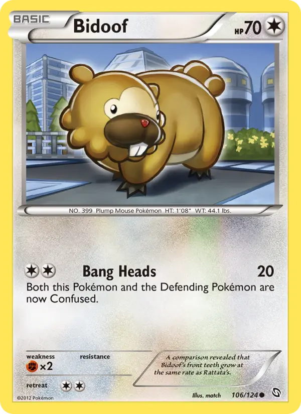 Bidoof, Pokémon card