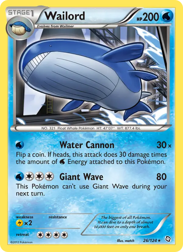 Wailord, Pokémon card