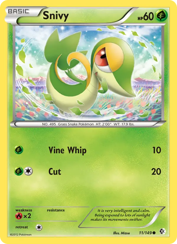 Snivy, Pokémon card