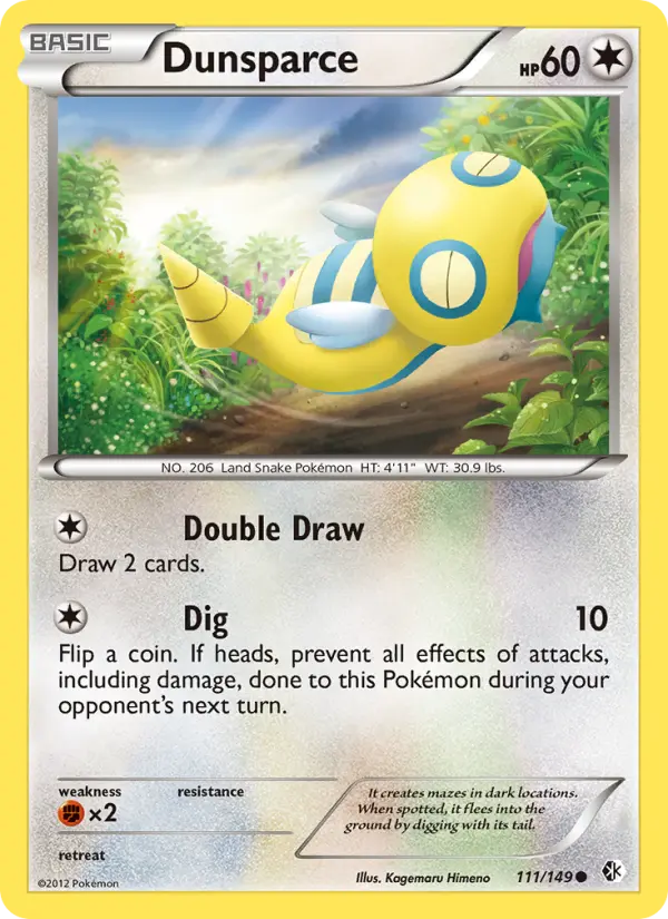 Dunsparce, Pokémon card