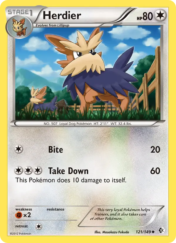 Herdier, Pokémon card