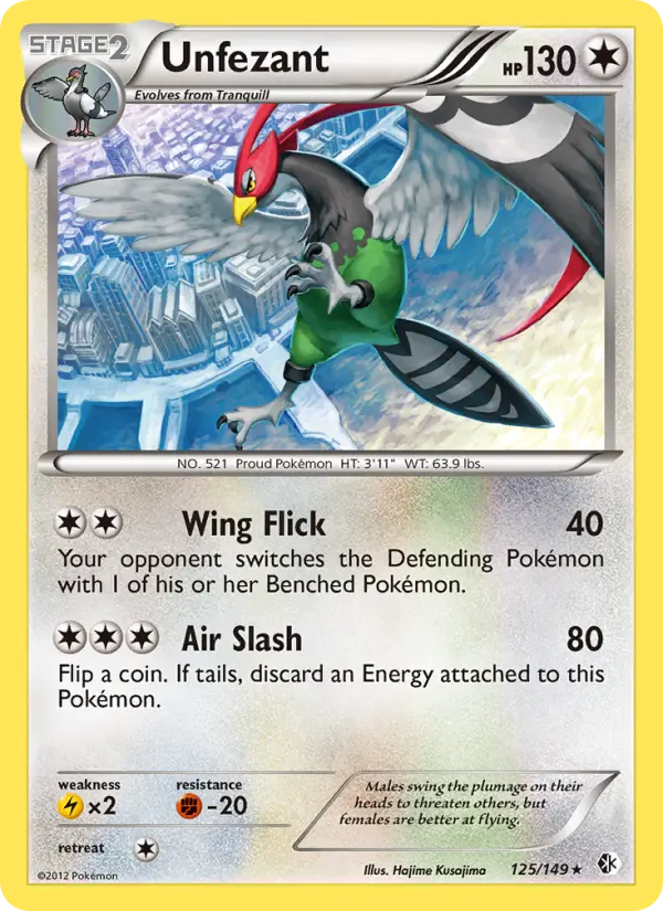 Unfezant, Pokémon card