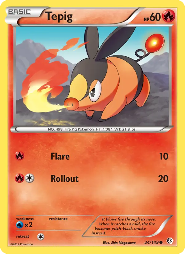 Tepig, Pokémon card