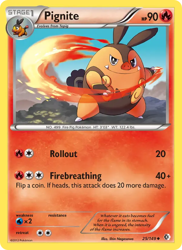 Pignite, Pokémon card