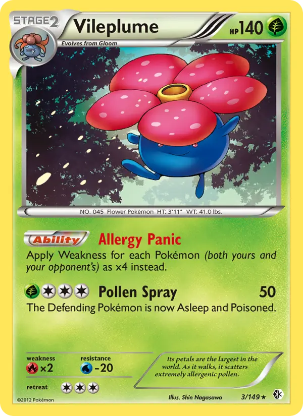 Vileplume, Pokémon card