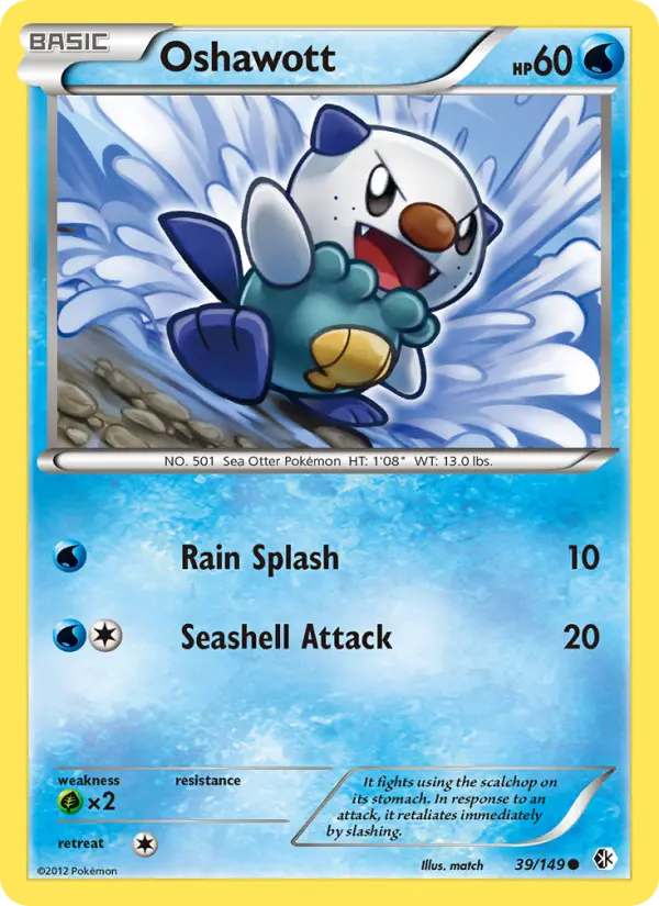 Oshawott, Pokémon card