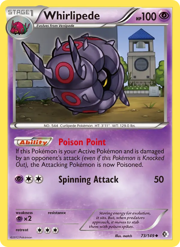 Whirlipede, Pokémon card
