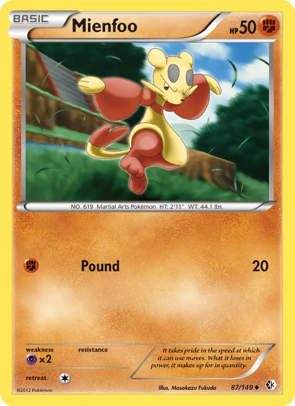 Mienfoo, Pokémon card