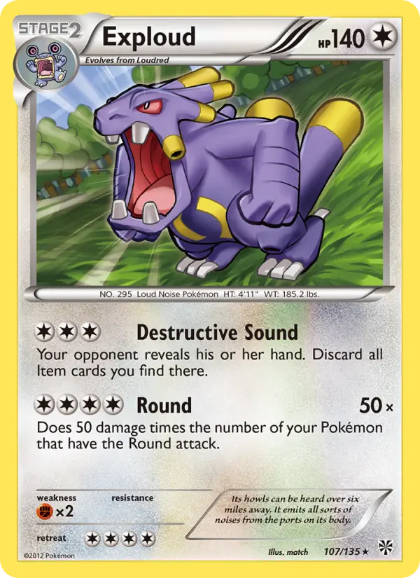 Exploud, Pokémon card