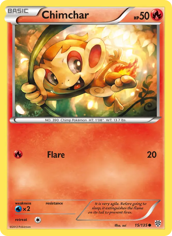 Chimchar, Pokémon card