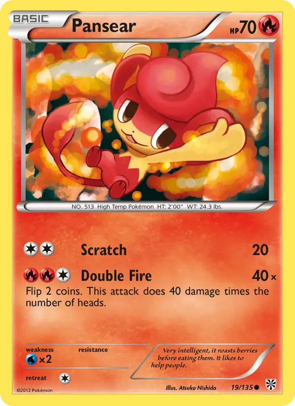 Pansear, Pokémon card