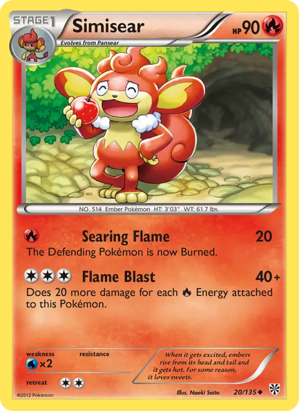 Simisear, Pokémon card