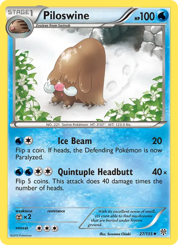 Piloswine, Pokémon card
