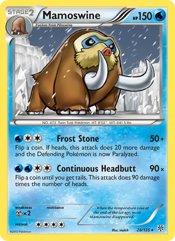 Mamoswine, Pokémon card