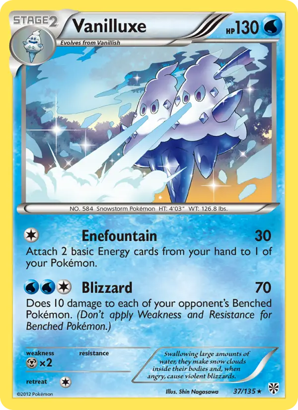 Vanilluxe, Pokémon card