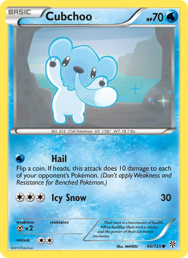 Cubchoo, Pokémon card