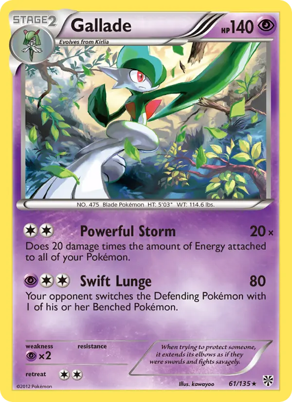 Gallade, Pokémon card