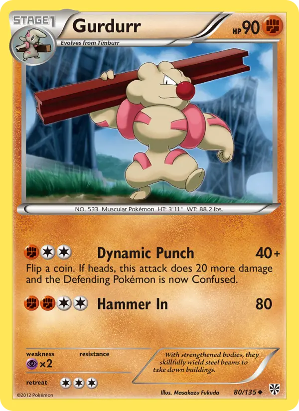 Gurdurr, Pokémon card